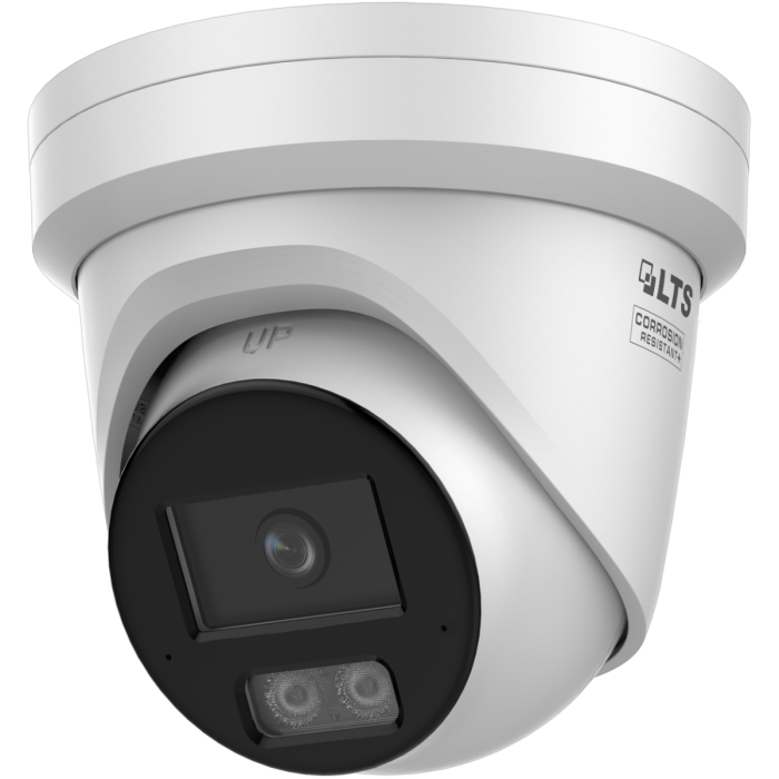 Front-facing view of LTS CMIP3CD42WI‑28AISP 4MP AI Color 24/7 turret camera