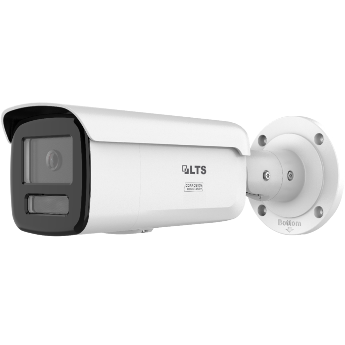 Front-facing view of LTS CMIP9CD42WI‑28AISP 4 MP AI Color 24/7 bullet camera