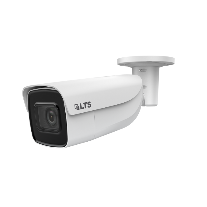 Front view of LTS CMIP7283W‑SDZ 8 MP motorized varifocal dome camera
