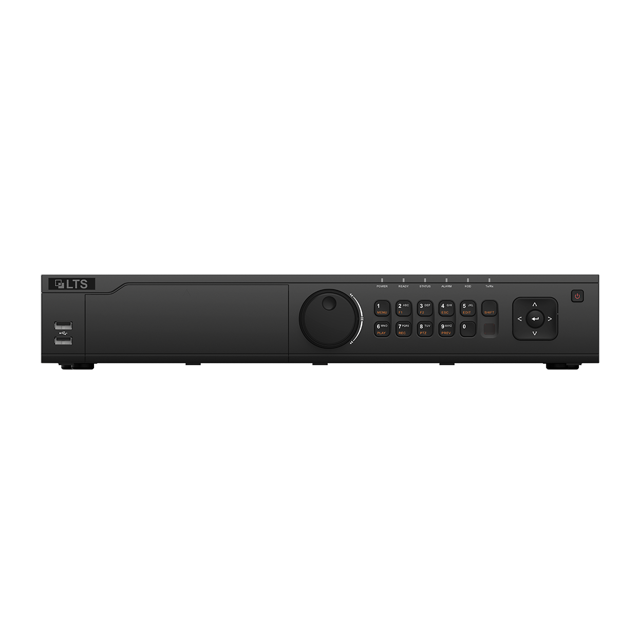 Front rack-view of LTS LTD8432M‑ST(S) 32‑channel hybrid DVR with 4 HDD bays