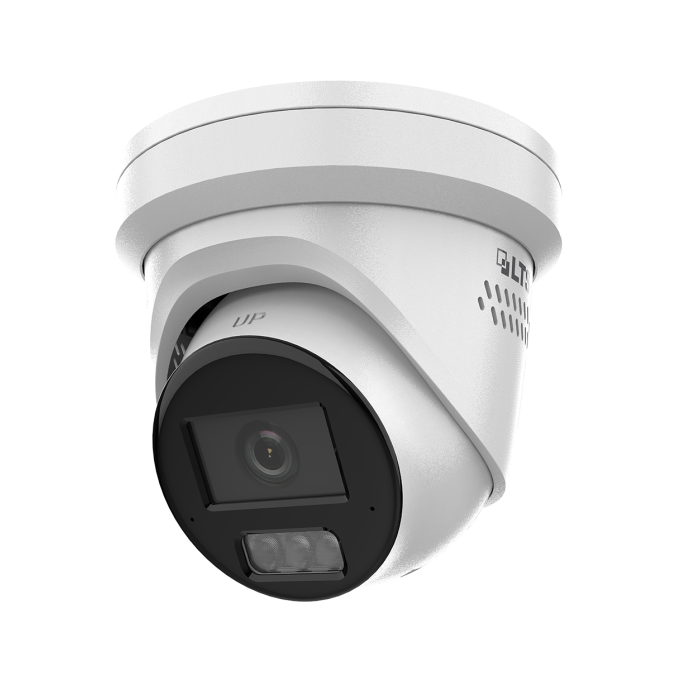 Front-facing view of LTS CMIP3C42WI‑28SDL 4 MP Active-Deterrence Turret Camera