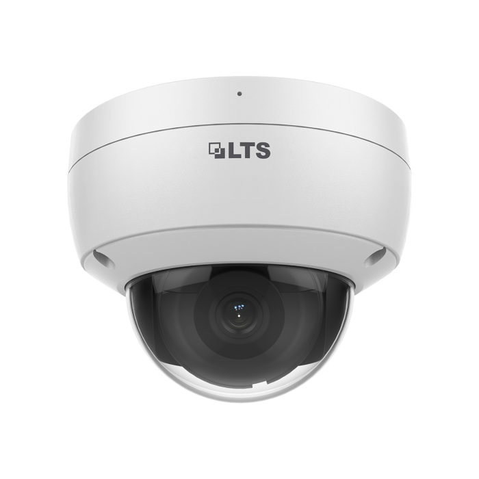 Front view of LTS CMIP7042W‑28MA 4 MP fixed dome camera with built-in mic