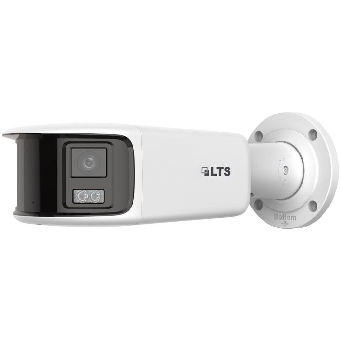 Front-facing panoramic view of LTS CMIP9C8PW‑SDL 8 MP bullet camera with twin lenses