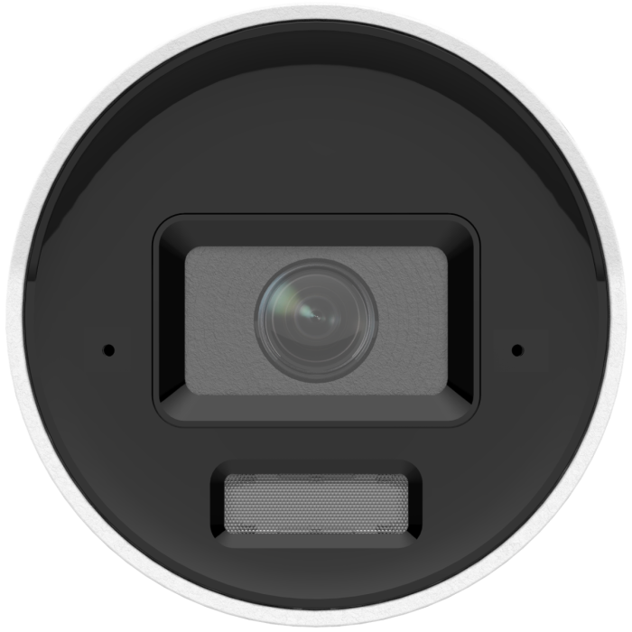 Front-facing view of LTS CMIP8CD42WI‑28AISP 4 MP AI Color 24/7 bullet camera