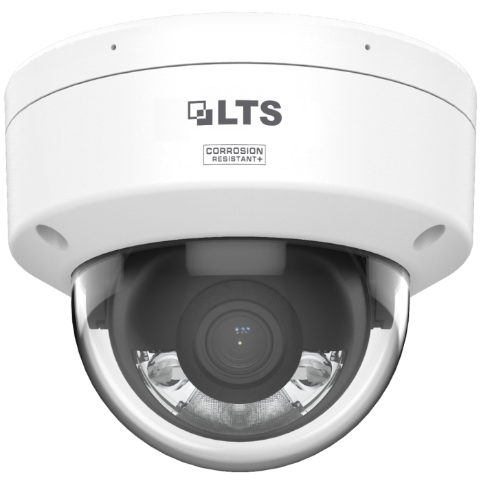 Front-facing view of LTS CMIP7CD42WI‑28AISP 4 MP AI Color 24/7 dome camera