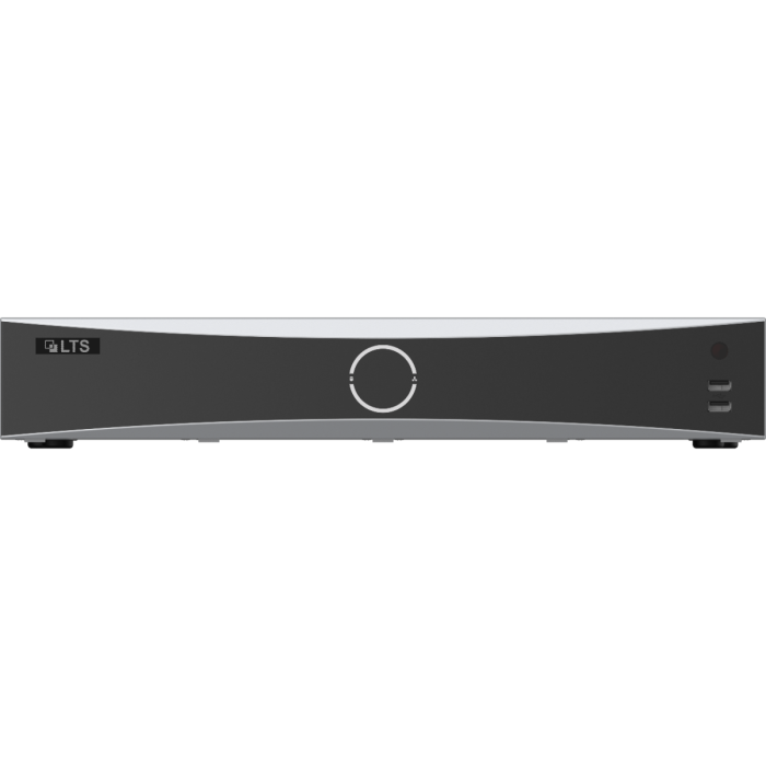 Front and rear view of LTS LTN8916D‑N 16‑Channel Platinum 8K NVR with HDMI, SATA, and network ports