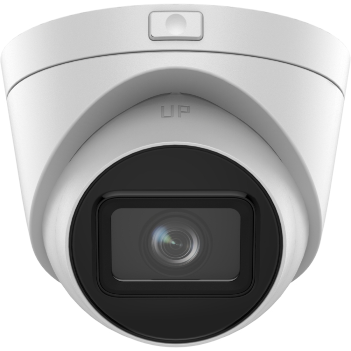 Front view of LTS CMIP1043W‑MDZ 4 MP motorized varifocal turret camera