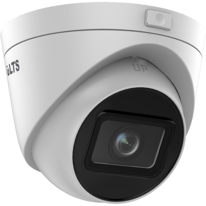 Front view of LTS CMIP1043W‑MDZ 4 MP motorized varifocal turret camera