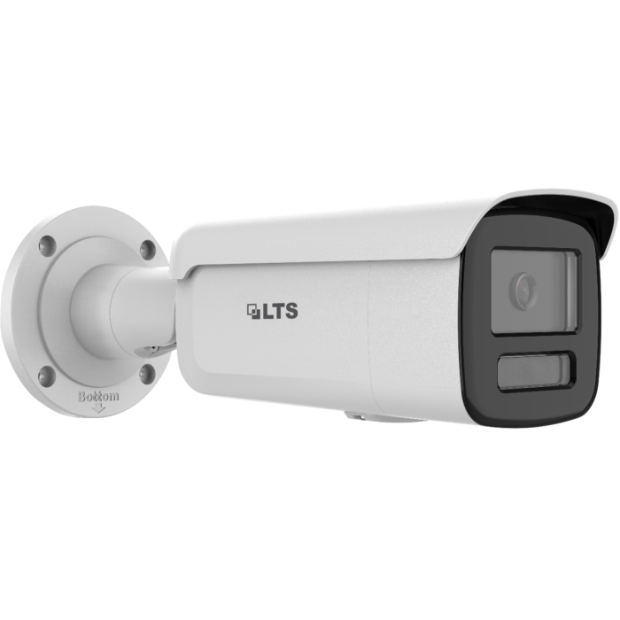 Front-facing view of LTS CMIP9CD42WI‑28AISP 4 MP AI Color 24/7 bullet camera