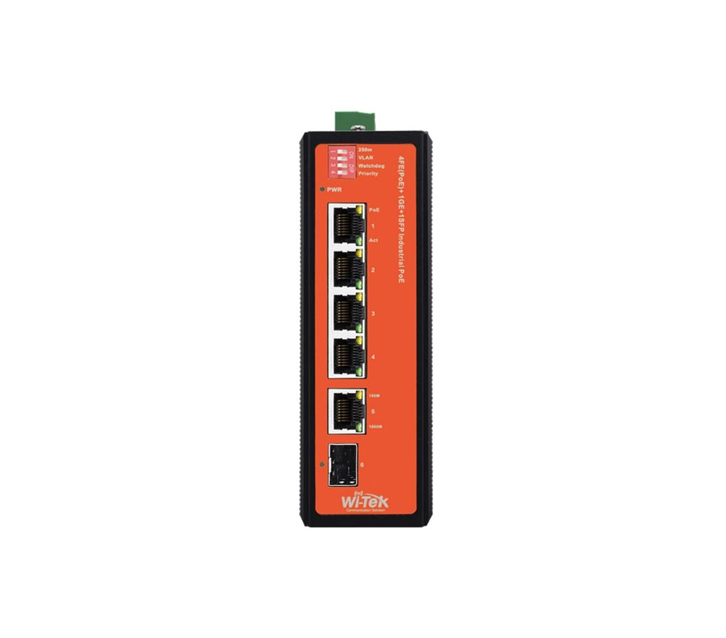 WI-PS206-I 4-Port Industrial PoE Switch