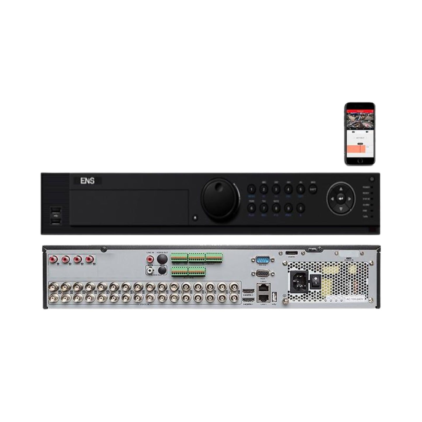 ENS SD5432-48I-K 32CH 8TB All-in-One 4K High Definition DVR H.265pro+/ 4K Output