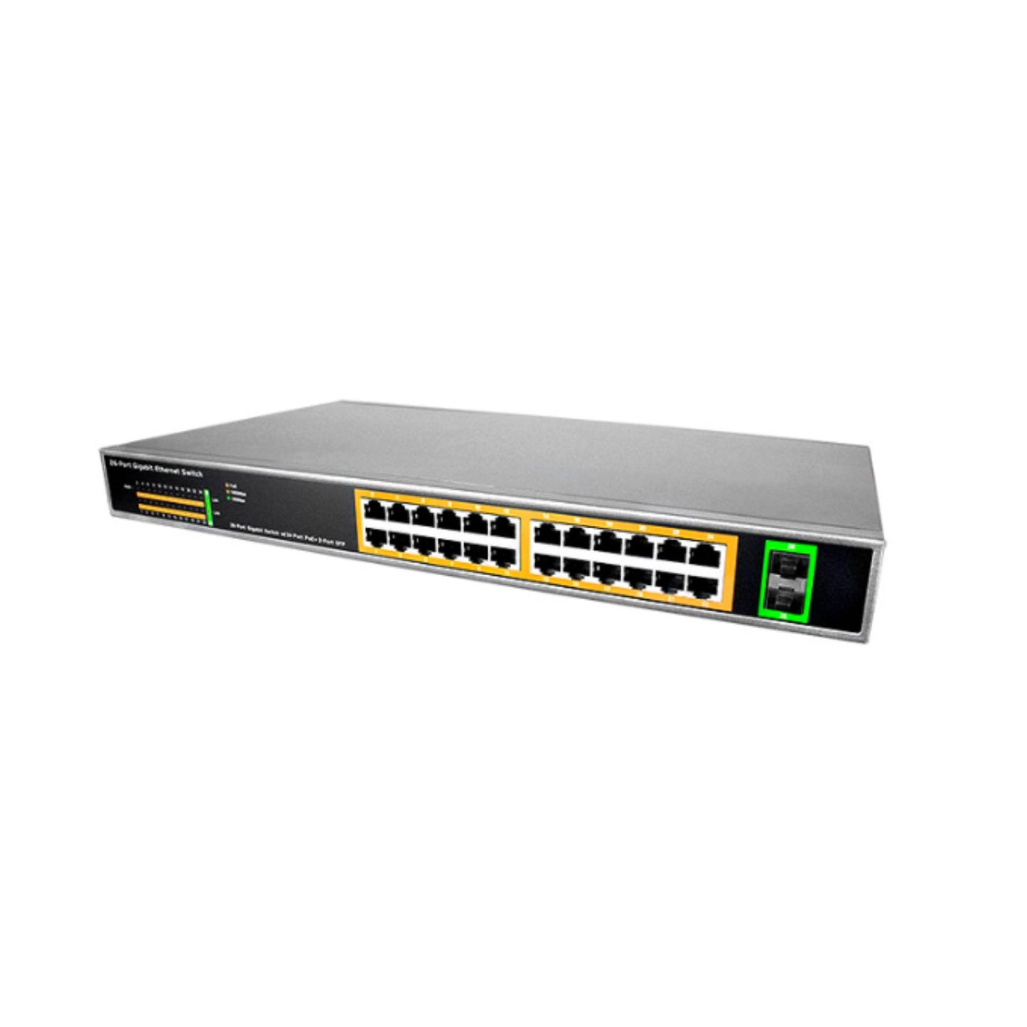 XCPOE-SW2402G 24-Port PoE Switch with 2 Gigabit Uplinks | CCTV Power