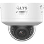 Front-facing view of LTS CMIP7C43WI‑SDLQ 4 MP motorized vari-focal dome camera with strobe and two-way audio