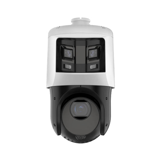 Front view of LTS PTZIP4C84W‑X25IR panoramic PTZ camera with dual sensors and 25× zoom