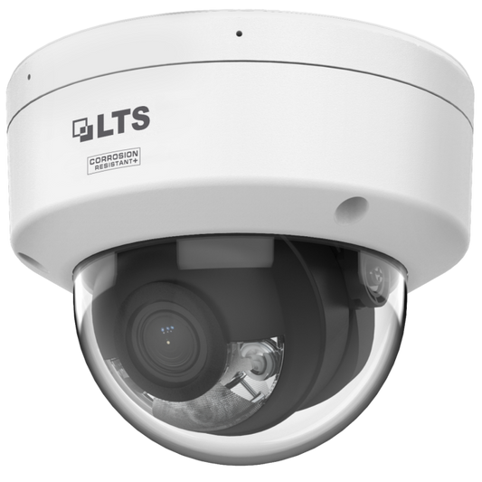 Front-facing view of LTS CMIP7CD42WI‑28AISP 4 MP AI Color 24/7 dome camera