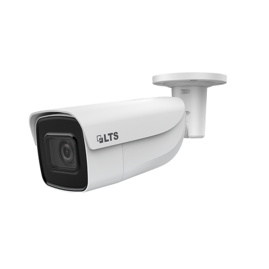 Front view of LTS CMIP7283W‑SDZ 8 MP motorized varifocal dome camera