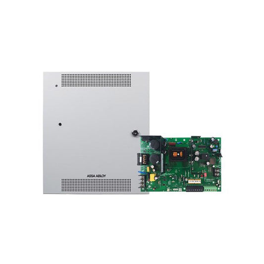 Securitron LTK‑AQL6‑B100R8E1 6 A dual-voltage power supply with 8 fused outputs and fire-alarm interface