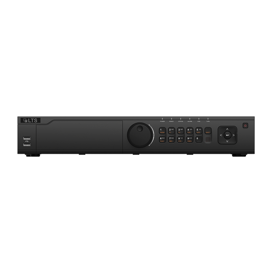 Front rack-view of LTS LTD8432M‑ST(S) 32‑channel hybrid DVR with 4 HDD bays