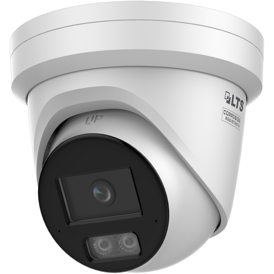 Front-facing view of LTS CMIP3CD82WI‑28AISP 8 MP AI Color 24/7 turret camera