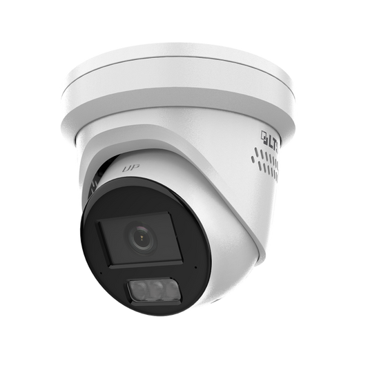 Front-facing view of LTS CMIP3C42WI‑28SDL 4 MP Active-Deterrence Turret Camera