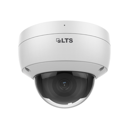 Front view of LTS CMIP7042W‑28MA 4 MP fixed dome camera with built-in mic