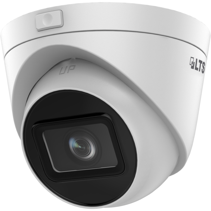 Front view of LTS CMIP1043W‑MDZ 4 MP motorized varifocal turret camera