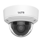 Front view of LTS CMIP7243W‑SDZ 4 MP motorized varifocal dome camera with IR LEDs