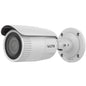 Front view of LTS CMIP8043W‑MDZ 4 MP motorized varifocal bullet camera with IR LEDs