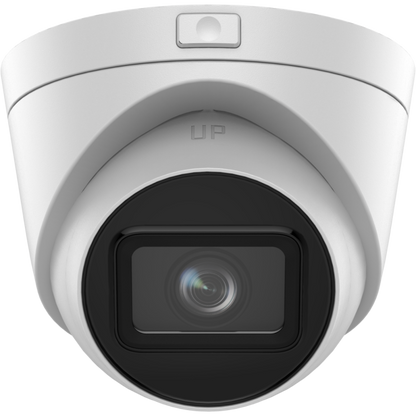Front view of LTS CMIP1043W‑MDZ 4 MP motorized varifocal turret camera