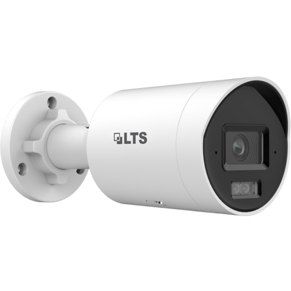 Front-facing view of LTS CMIP8CD42WI‑28AISP 4 MP AI Color 24/7 bullet camera