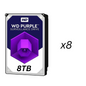 64TB Western Digital WD Purple Surveillance HDD 8x 8TB Bundle